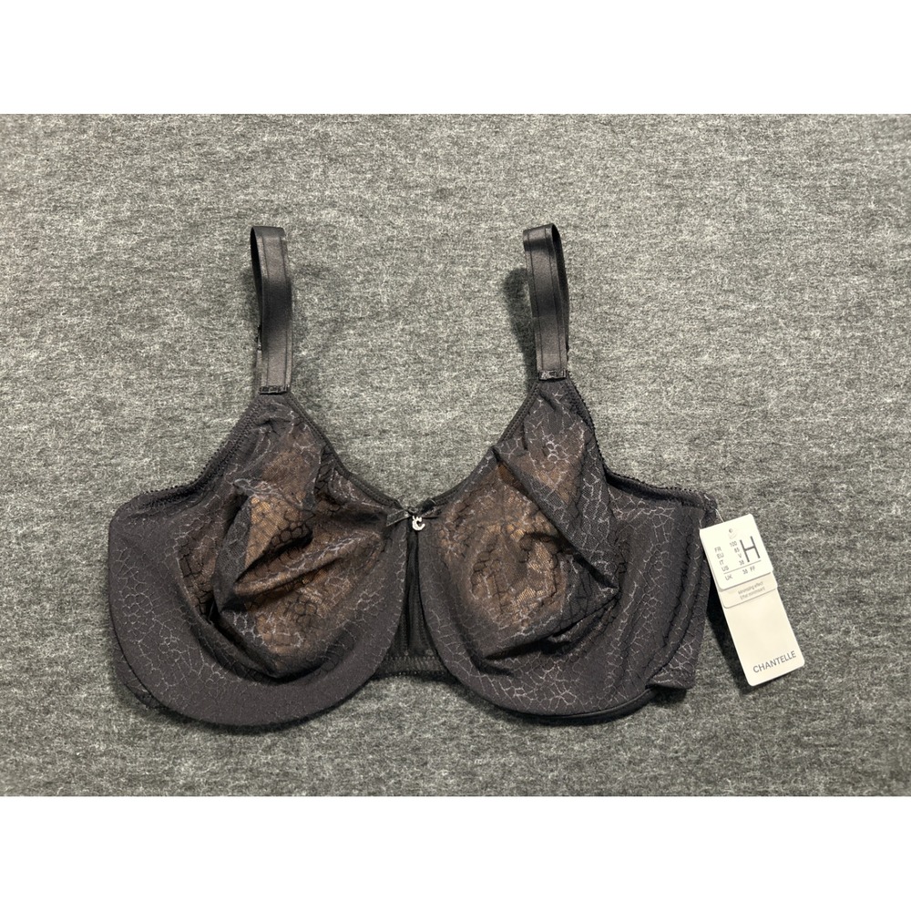 Chantelle C Magnifique Minimizer Bra Women 38H Black NEW Lace Unlined C18910